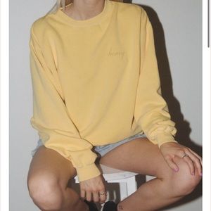 Brandy Melville Erica Honey Embroidery Sweatshirt